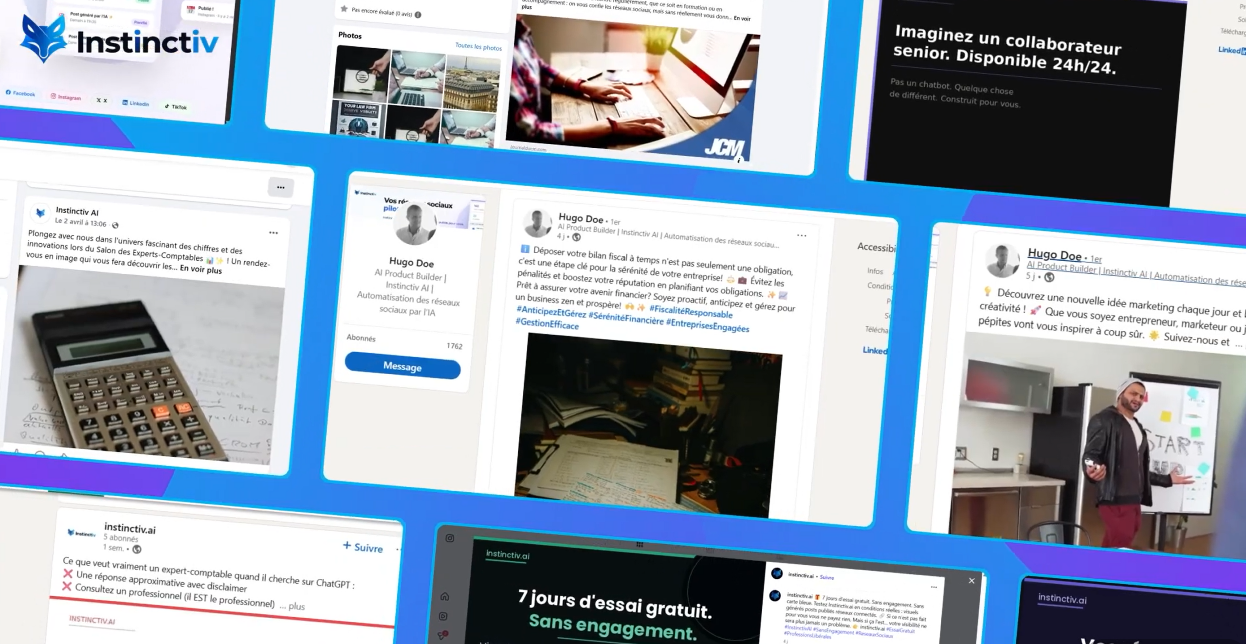 Exemples de publications générées par Instinctiv.ai